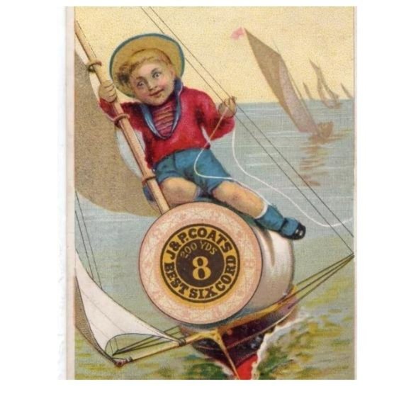 Antique Advertising Trade Cards Sewing Machine And Needles Craft Room Display - Picture 4 of 5